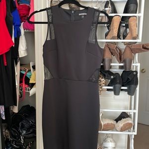 Express size 4 black dress with mesh cut outs
